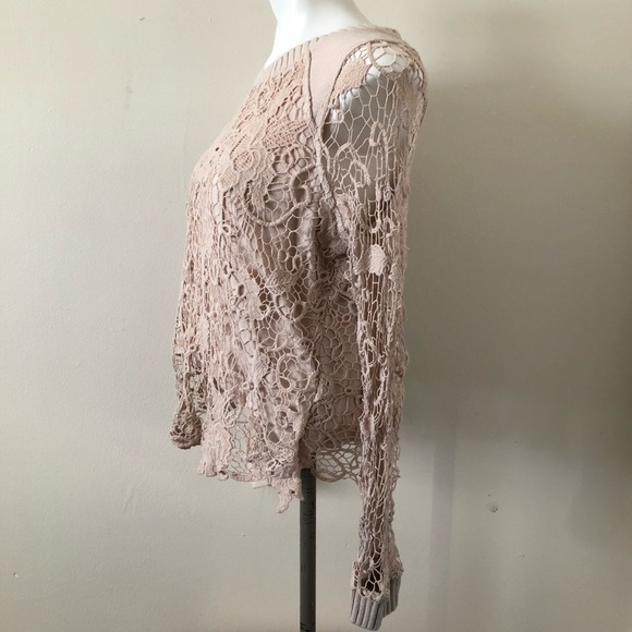 Free People Lace Cottagecore Top Size Small - Picture 2 of 6